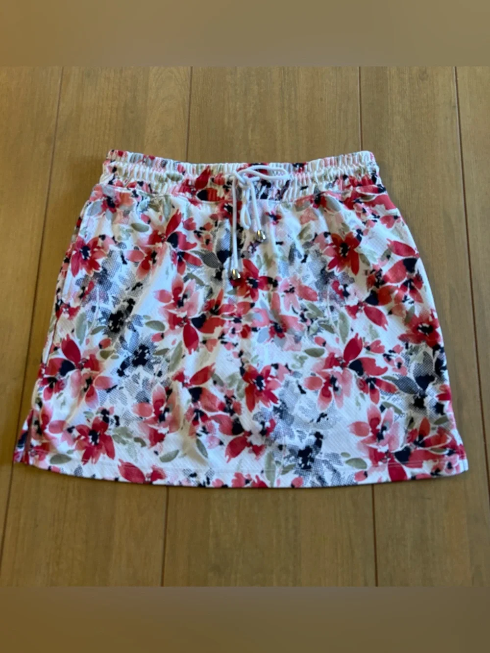 IZOD Golf Floral Skort Skirt Shorts Small‎ Pink White Athleisure Golfcore Sporty